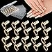 EBANKU 20PCS Wudu Nail Rings, Updated Adjustable Nail Rings Detachable Reusable Women Gift Ring Set with 120PCS Adhesive Nail Tabs for Acrylic Nail Art Decoration Gold - Image 2