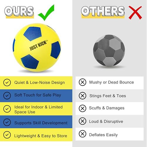 SRG Silent Foam Soccer Ball Size 5 Pro – New Upgraded Weight Indoor Soft Soccer Training House Ball | Airless Soccer for Dribbling & Footwork Practice Gift in Premium Box - Image 4