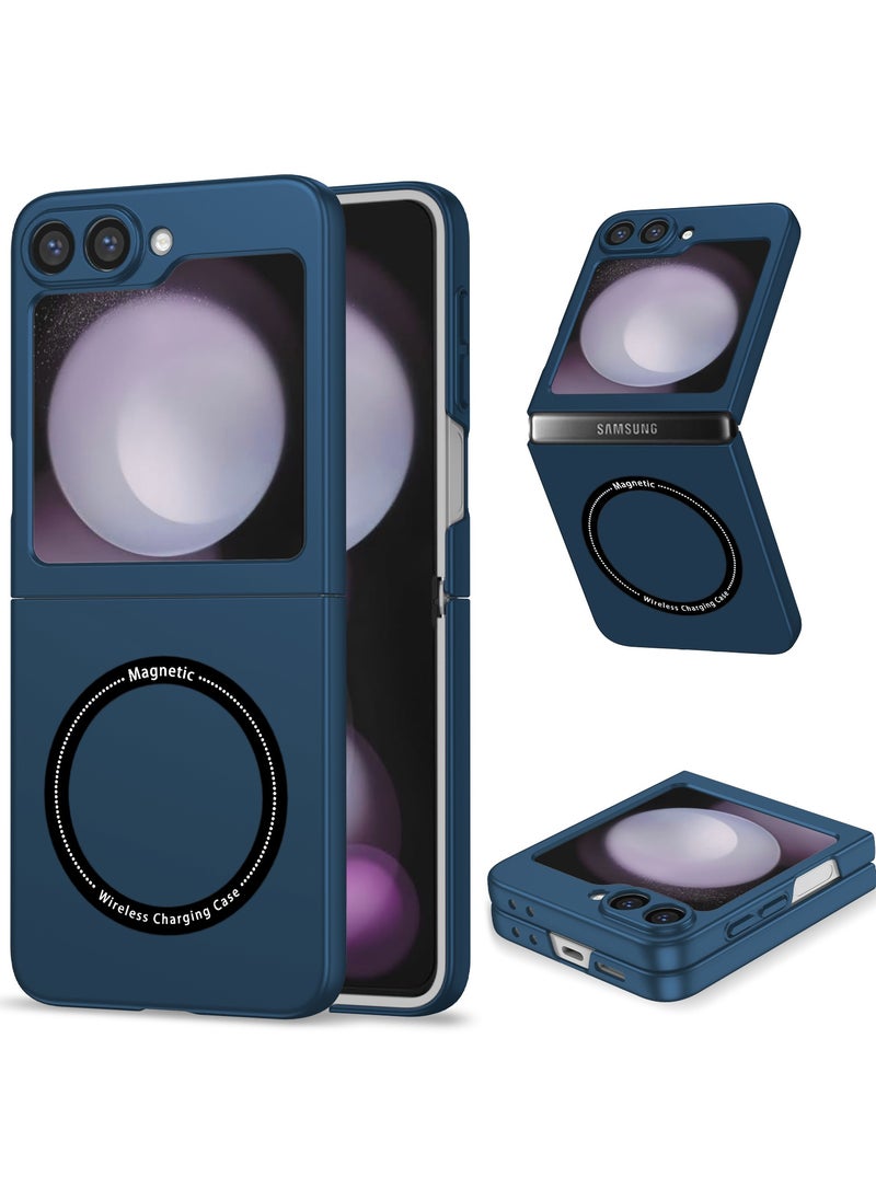 URBBKING - Magnetic Case for Samsung Galaxy Z Flip 6 Compatible with MagSafe Wireless Charging, Shockproof Phone Bumper Cover, Anti-Scratch Blue - Image 1
