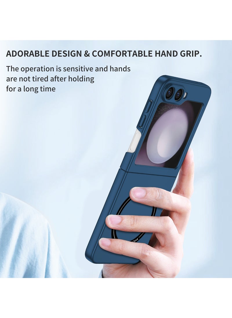 URBBKING - Magnetic Case for Samsung Galaxy Z Flip 6 Compatible with MagSafe Wireless Charging, Shockproof Phone Bumper Cover, Anti-Scratch Blue - Image 1