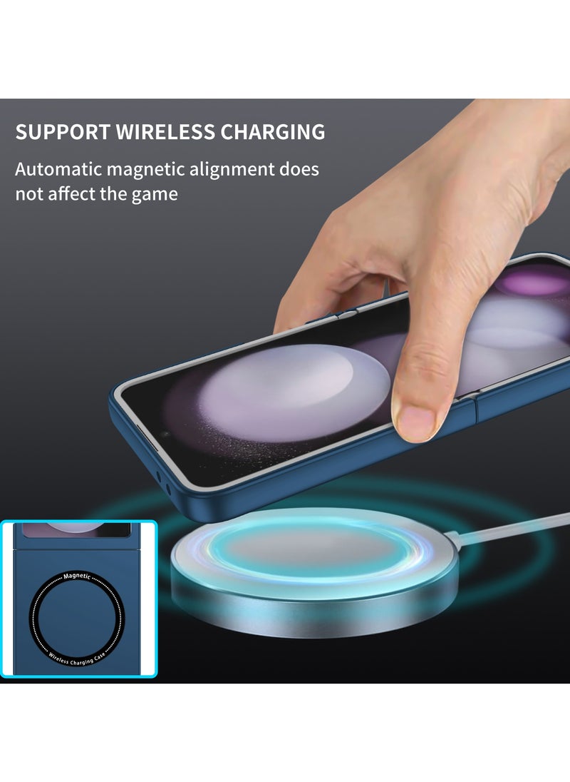 URBBKING - Magnetic Case for Samsung Galaxy Z Flip 6 Compatible with MagSafe Wireless Charging, Shockproof Phone Bumper Cover, Anti-Scratch Blue - Image 1