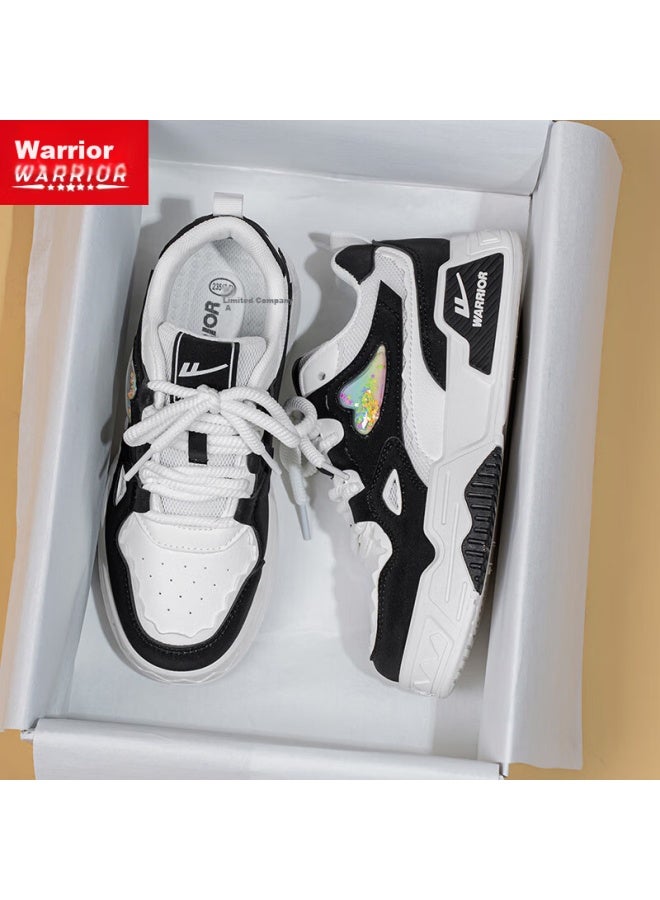 Warrior Women's Sneakers New Thick Sole Breathable Mesh White/grey Size 35