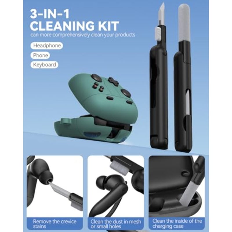 for Beats Powerbeats Pro 2 Case 2025 Classic Game Controller Appearance, Skin-Friendly Silicone Material, with Multifunctional Cleaning Tool, Portable Hook - Image 5