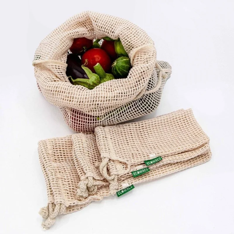 Ecowoco 100% Cotton Net Bag Set of 4