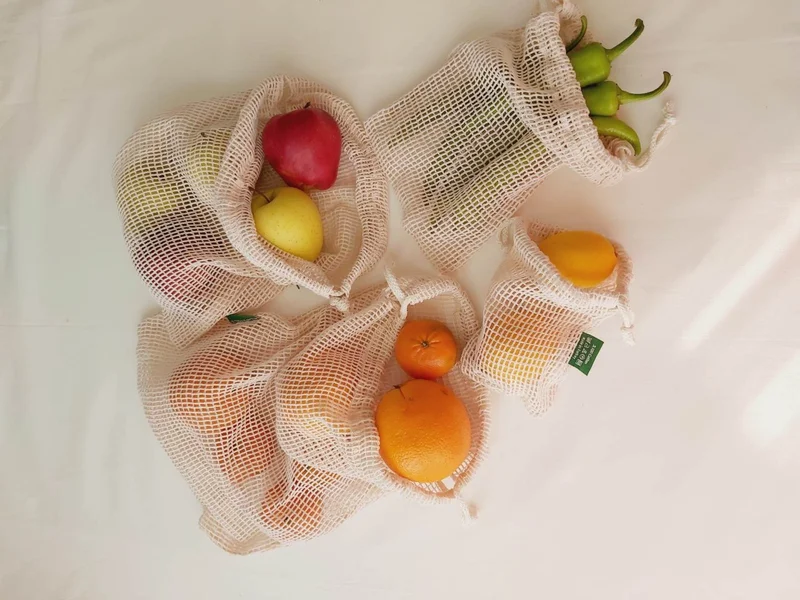 Ecowoco 100% Cotton Net Bag Set of 4