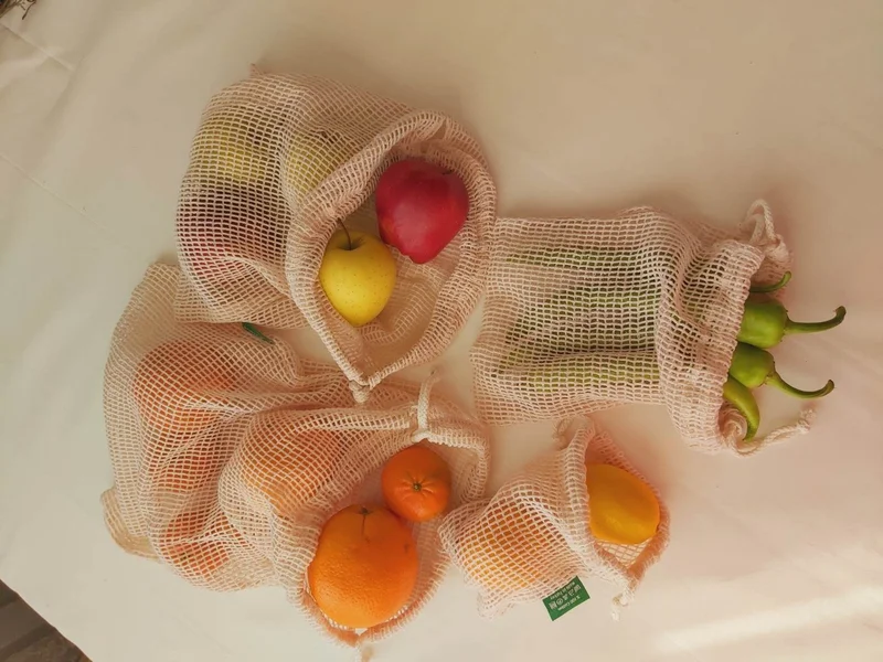 Ecowoco 100% Cotton Net Bag Set of 4