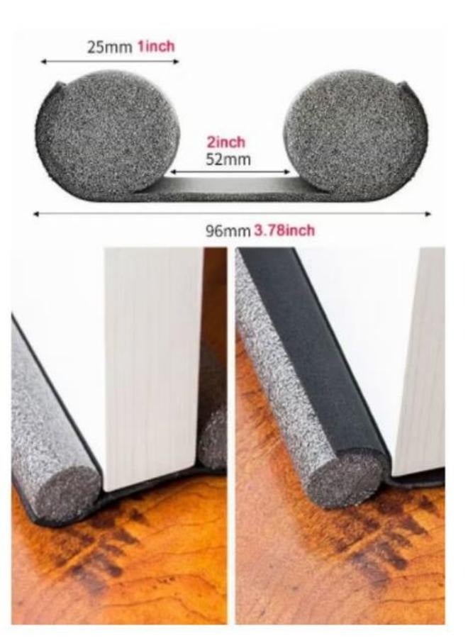  Door Draft Stopper  Cuttable And Washable  Door Strip Reduce Noise Window Breeze Blocker Insect Prevention And Mouse Release  Bedroom Window Office Resist The Cold  Black - Image 2
