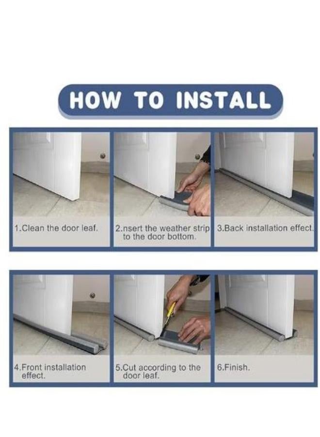  Door Draft Stopper  Cuttable And Washable  Door Strip Reduce Noise Window Breeze Blocker Insect Prevention And Mouse Release  Bedroom Window Office Resist The Cold  Black - Image 3