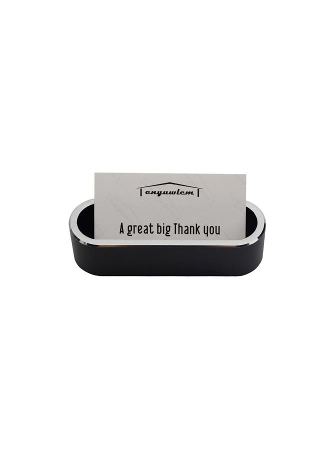 enyuwlcm Metal Desktop Card Holder for Desk Stylish Aluminum Alloy Business Card Display Stand for Men Office Black 1 Pack - Image 4