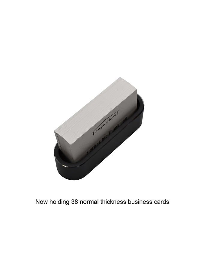 enyuwlcm Metal Desktop Card Holder for Desk Stylish Aluminum Alloy Business Card Display Stand for Men Office Black 1 Pack - Image 5