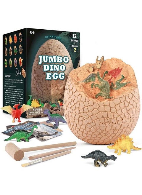 Dinosaur Egg Toys in One Giant Filled Eggs with 14 Dinosaur 3 Digging Tools in Giant Filled Egg