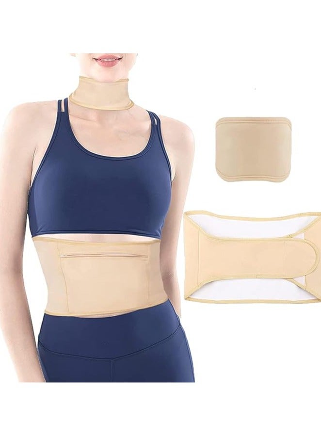 Arabest Castor Oil Pack Wrap, Adjustable Reusable Organic Castor Oil Pack Kit, Castor Oil Packs for Liver Detox, Less Stress, Castor Oil Free, Cotton Machine Washable Leak Proof(Skin Color Waist+Neck) - Image 1