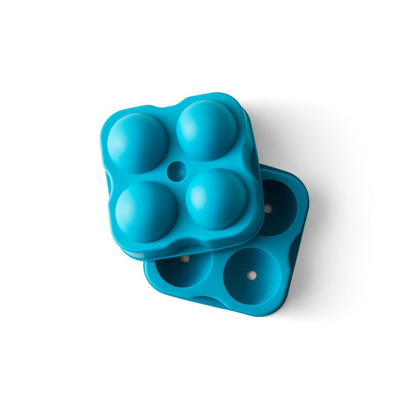 Houdini Large Sphere Ice Tray Mold  Makes Four Ice Balls  Blue - Image 1