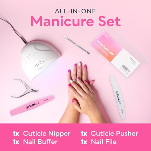 SUNUV 4PCS Cuticle Nippers, Cuticle Pusher with Nail File and Nail Buffer Set, Professional Stainless Steel Durable Pedicure Manicure Nail Care Tools - Image 2