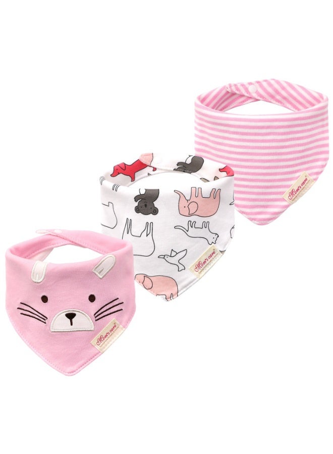 KUYING New Baby Double layer Triangle Towel Water Towel 3-piece Set 