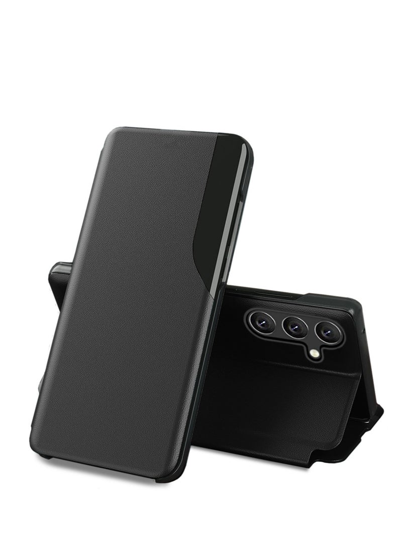 Wtech - Smart Mirror Window Flip Phone Case Auto Sleep Wake Cover For Samsung Galaxy S24 Plus / S24+ 5G 2024 Black - Image 1