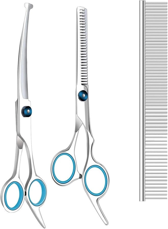 SQUISHCO 3Pcs Dog Grooming Scissors, Dog Hair Cutting Scissors, Precision Grooming Tools for Dogs and Small Pets - Image 1