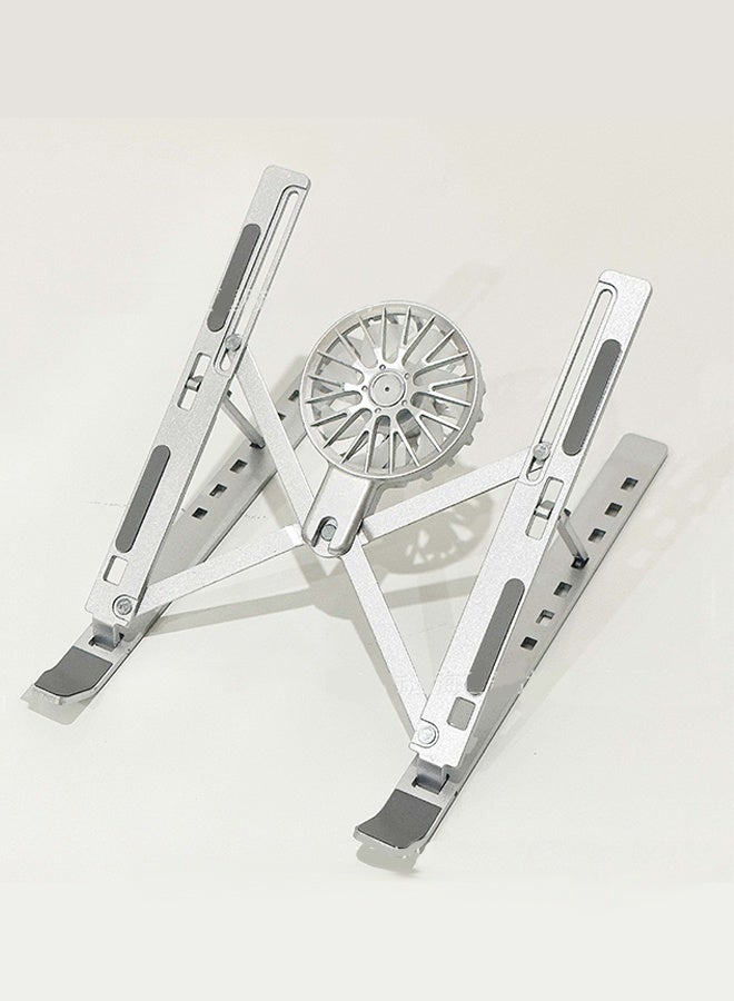 CYSTAR Aluminum Alloy Laptop Cooling Stand with Fan, Foldable Adjustable Lifting Computer Bracket, Portable Storage Desktop Holder - Image 3