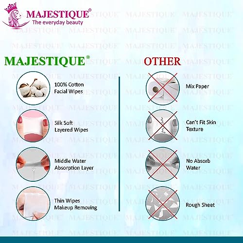 Majestique Cotton Face Pads, Makeup Removing Cotton Wipes with Soft Touch for Eye, Face Cleansing Tissues, Pure Cotton Pad, Multifunctional, Cotton Pads for Face Toner - 460 Count / 1 Box - Image 5