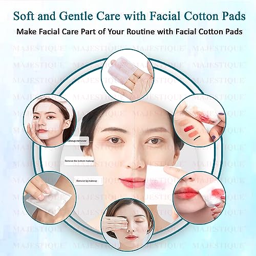 Majestique Cotton Face Pads, Makeup Removing Cotton Wipes with Soft Touch for Eye, Face Cleansing Tissues, Pure Cotton Pad, Multifunctional, Cotton Pads for Face Toner - 460 Count / 1 Box - Image 4