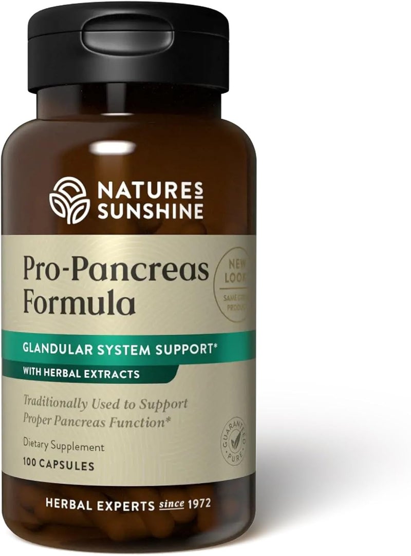 Nature's Sunshine Pro-Pancreas Formula - 100 Capsules for Glandular System Support - Image 1