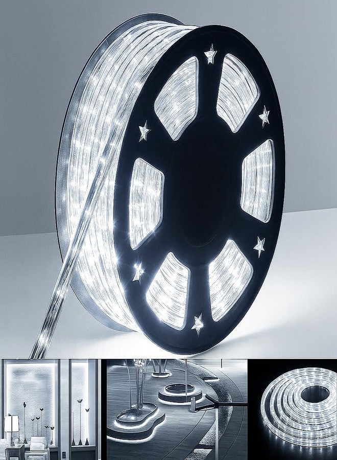 Gesto 10 Meter Rope LED Strip Lights | 120 LED/Mtr Waterproof Outdoor Lights for Balcony, Home Decor, Cove Light for False Ceiling | Flexible, Cuttable Strip Light for Diwali Decoration - White 6500K - Image 1