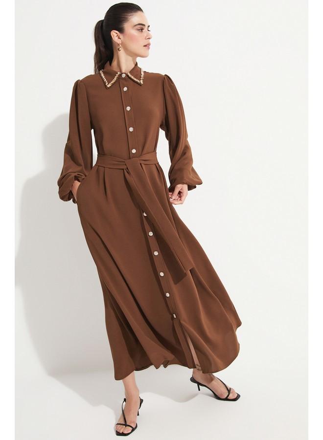 جون فستان بياقة وأزرار - Image 4