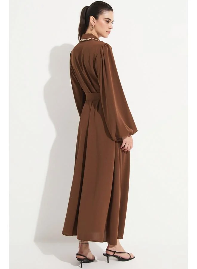 جون Collared Button-Up Dress