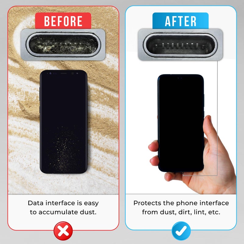 PortPlugs USB-C Dust Plugs â€“ Compatible with iPhone 15/16/17 & Air, iPad Pro/Mini, MacBook Pro/Air, Galaxy S25-S8, Pixel, Android & USB-C Devices â€“ Port Covers & Protectors, Brush- Black (50-Pack) - Image 5