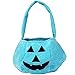 SCS Direct Halloween Teal Pumpkin Fabric Trick or Treat Tote Soft Canvas Candy Bag 8 x 8 Kids Light Blue Allergy Friendly Awareness - Image 3