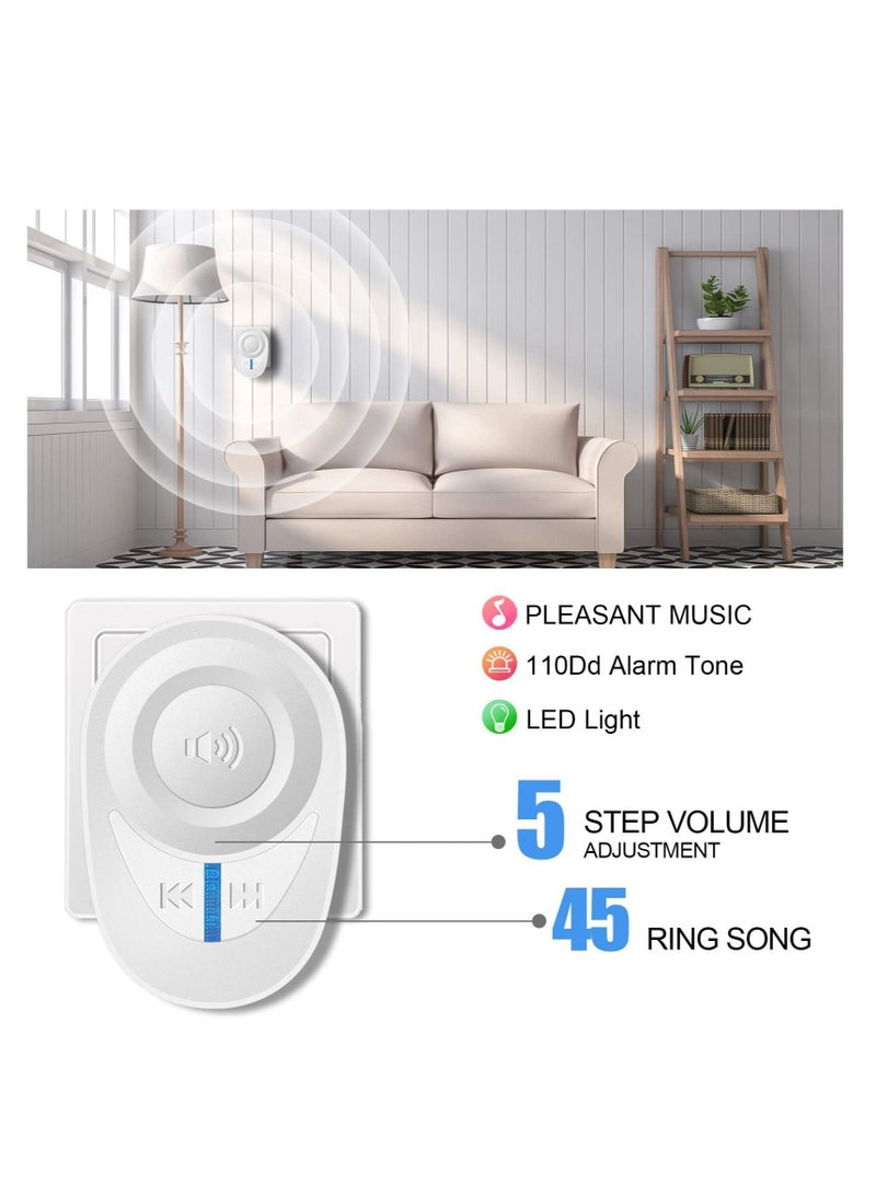 Y&D Wireless Doorbell Waterproof Mini 1000ft Range 110dB Mute Mode 45 Door Chimes and Colorful LED Flashing for Home Office  - Image 2