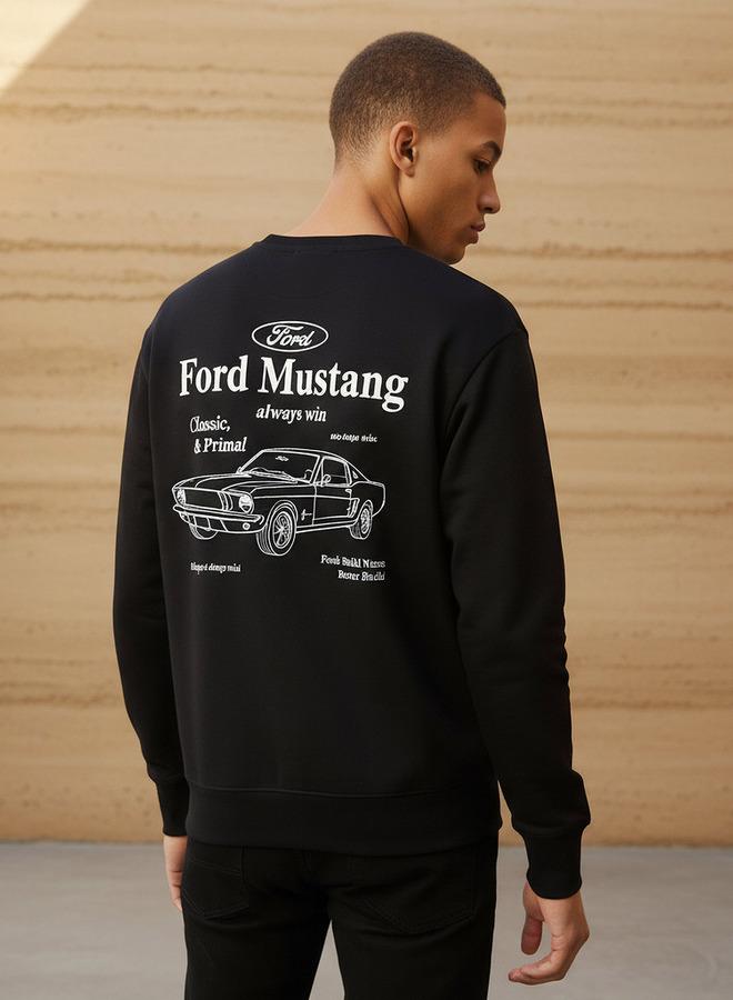 SP Characters Men Regular Fit Ford Mustang Print Sweatshirt - Image 3