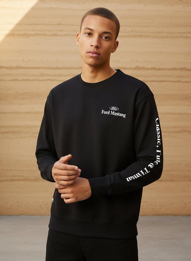 SP Characters Men Regular Fit Ford Mustang Print Sweatshirt - Image 1