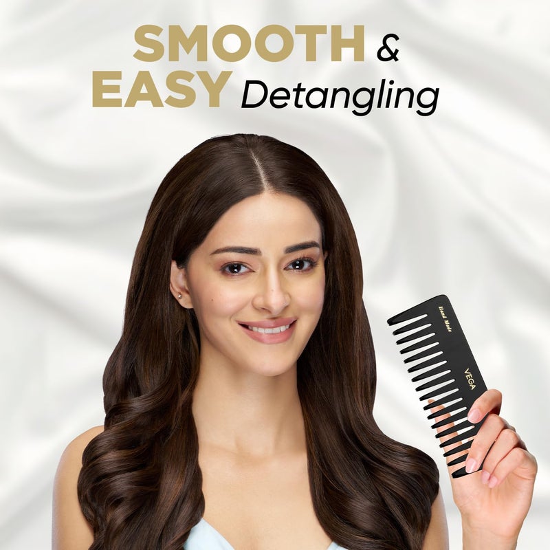 Vega Large Shampoo Comb, Black - Image 3