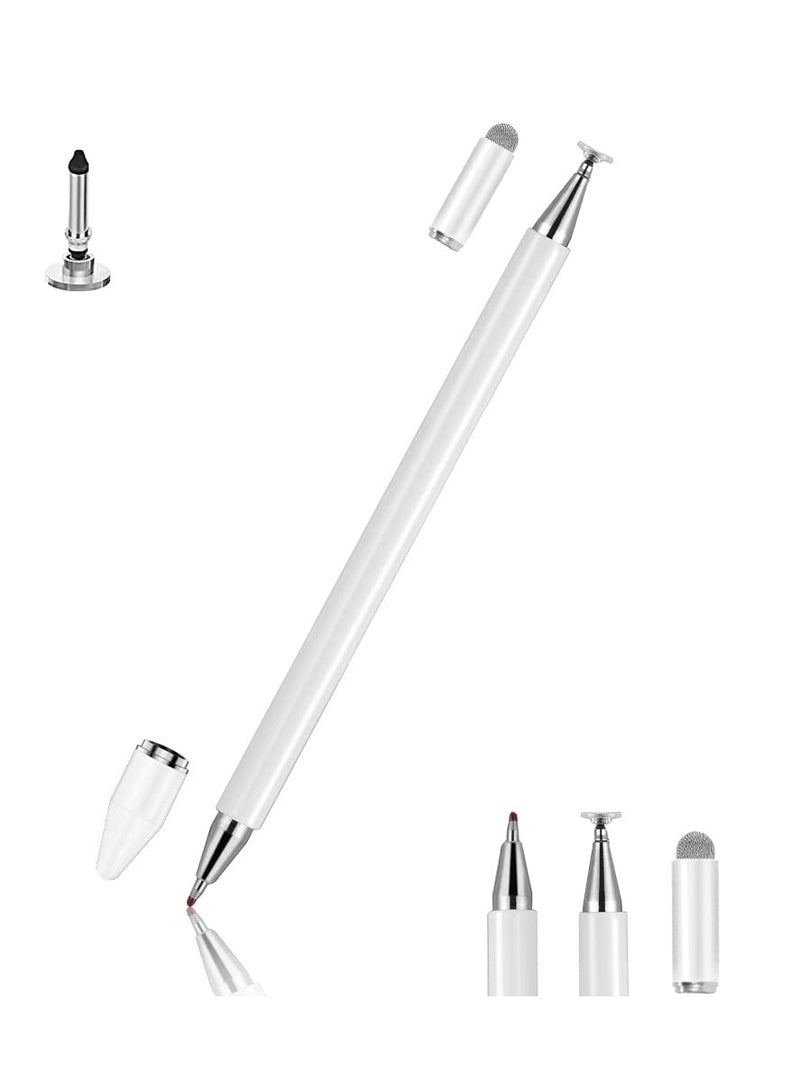 Stylus for iPad, Stylus Magnetic Disc Universal Stylus Pens Touch Screens for Apple/iPhone/iPad pro/Mini/Air/Android/Microsoft/Surface All Capacitive Touch Screens - White - Image 1
