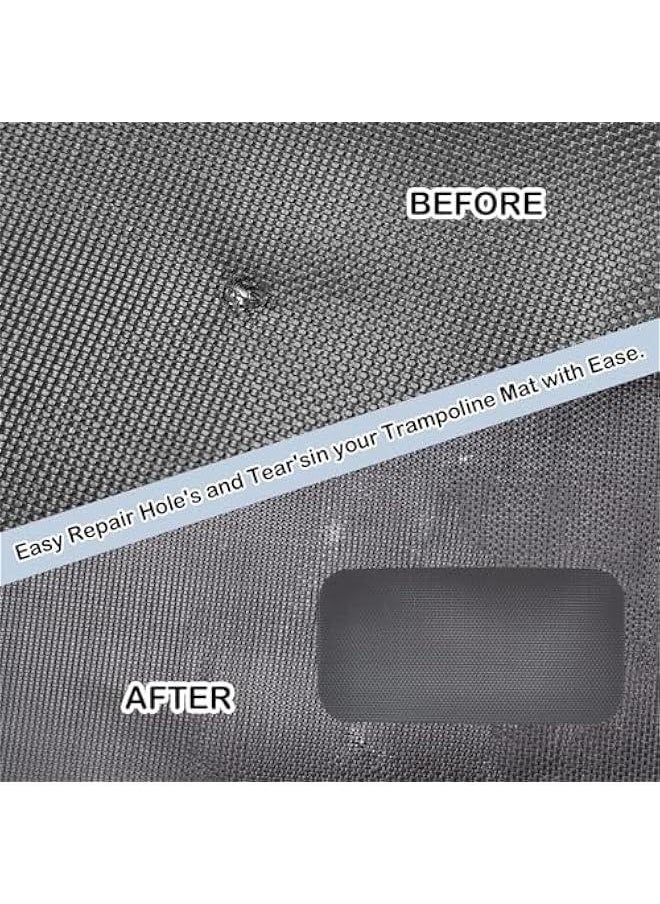 Trampoline Patch Repair Kit, 4X 8 Rectangular On Patches, Repair Trampoline Mat Kit, Puncture Repair Patches, Trampoline Mat Patch Repair Kit, Repair Holes Or Tears in A Trampoline Mat