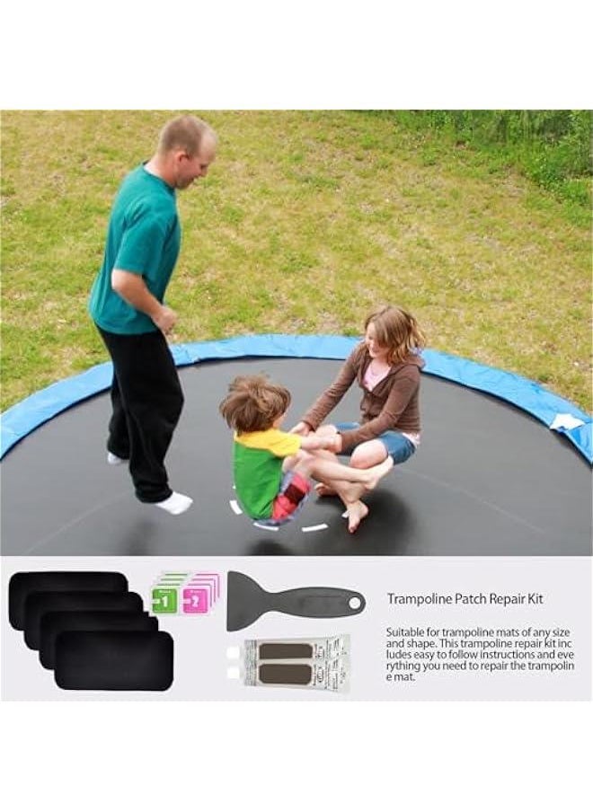 Trampoline Patch Repair Kit, 4X 8 Rectangular On Patches, Repair Trampoline Mat Kit, Puncture Repair Patches, Trampoline Mat Patch Repair Kit, Repair Holes Or Tears in A Trampoline Mat