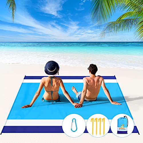BYDOLL Beach Blanket Waterproof Sandproof 78''×81'' 1-5 Adults Oversized Lightweight Large Picnic Mat Waterproof Sandproof Blanket for Beach Camping Hiking Travel - Image 1