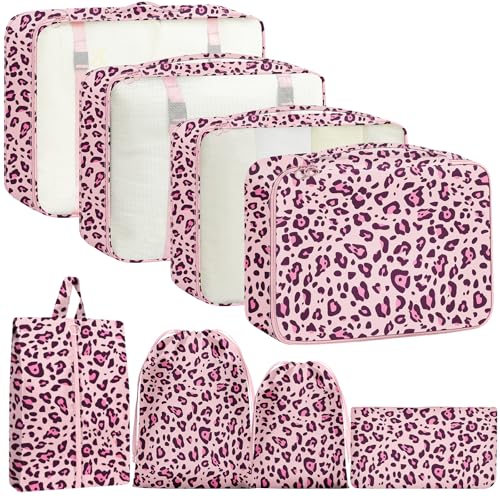 YEEYAA Packing Cubes for Travel 8 Set Luggage Organizer Bags for Family Mesh Breathable Packing Cubes for Suitcases Durable Travel Essentials Bags Set - Image 1