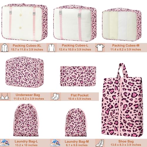 YEEYAA Packing Cubes for Travel 8 Set Luggage Organizer Bags for Family Mesh Breathable Packing Cubes for Suitcases Durable Travel Essentials Bags Set - Image 3