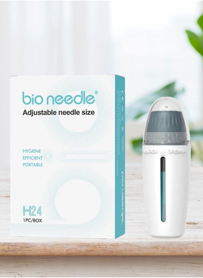 bio needle - Home Use Dr. Pen Derma Stamp Adjustable 0-1.5mm H24 Bio Needle for Skin Rejuvenation & 0.5mm for Men's Beard Growth - Image 1