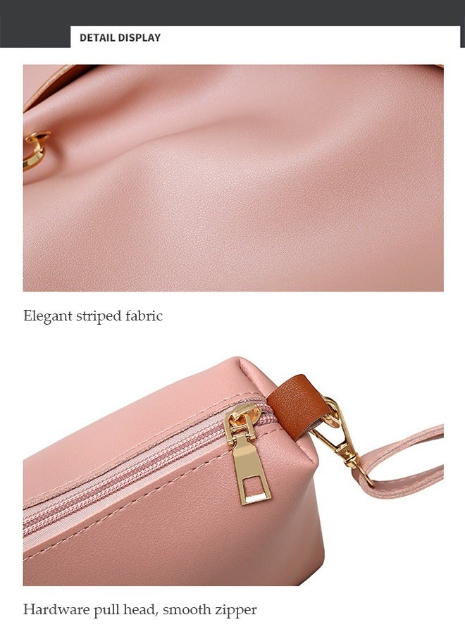 DUNISO 4 Pieces of Women's handbag set, large capacity shoulder bag, fashionable leather tote bag, with crossbody bag, wallet,card bag, suitable for shopping, work, dating, travel - Image 4