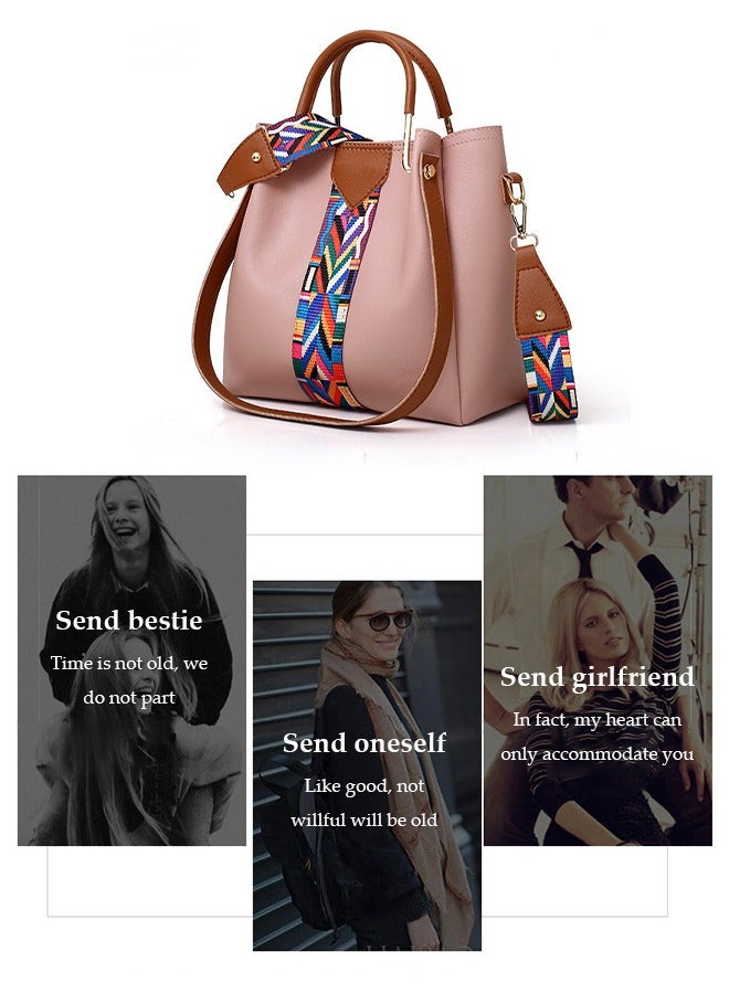 DUNISO 4 Pieces of Women's handbag set, large capacity shoulder bag, fashionable leather tote bag, with crossbody bag, wallet,card bag, suitable for shopping, work, dating, travel - Image 3