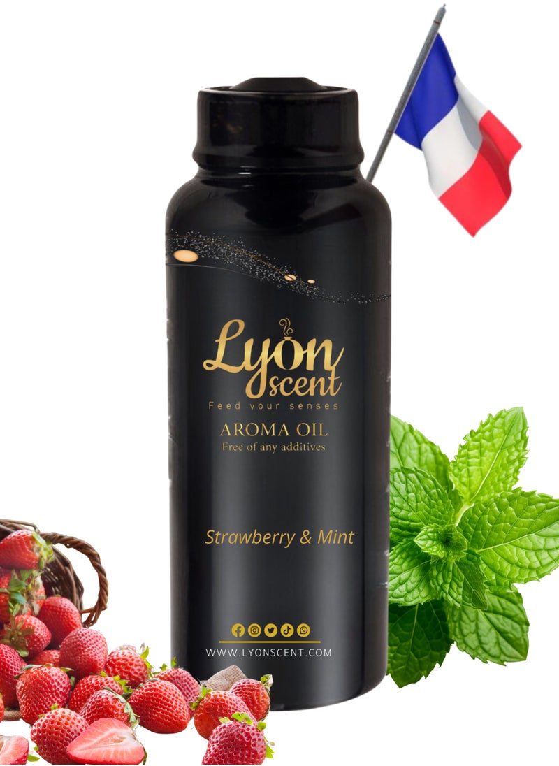 LYON SCENT - Lyon Scent Aroma Oil, 100% Pure Oil, Perfume for Air Freshener, Diffuser Aroma, Fragrance Oil, Air Freshener Oil refill, Essential Scented Oil, Luxurious Scent (Strawberry & Mint) - Image 1