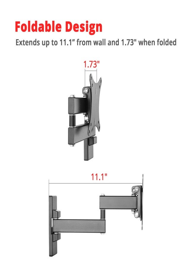 SIIG TV Monitor Wall Mount for Most 13" to 27" LCD Plasma Flat Screen Monitors up to 33lbs - VESA 75x75mm/ 100x100mm - Full Motion Articulating Adjustable Extension ARM - Image 5