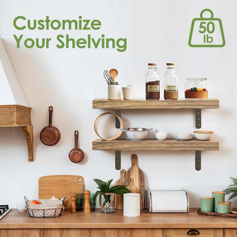 QHMCHLDZ Towel Racks for Bathroom-Wall Mounted Floating Shelves for Wall Bathroom Bedroom Kitchen Living Room, Hanging Book Shelves Decor Bathroom Organizer, 16 inch Solid Wood, Carbonized Wood Color - Image 5