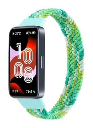 Braided Strap Compatible with for Huawei Band 9/8 Replacement Watchband, Woven Nylon Elastic Loop Stretchy Band with Huawei Band 8/9 Medium Size (colorful green) - pzsku/Z93609D24D55C26176056Z/45/_/1737664697/61495eda-52c4-40c8-b331-cc18cc69a599