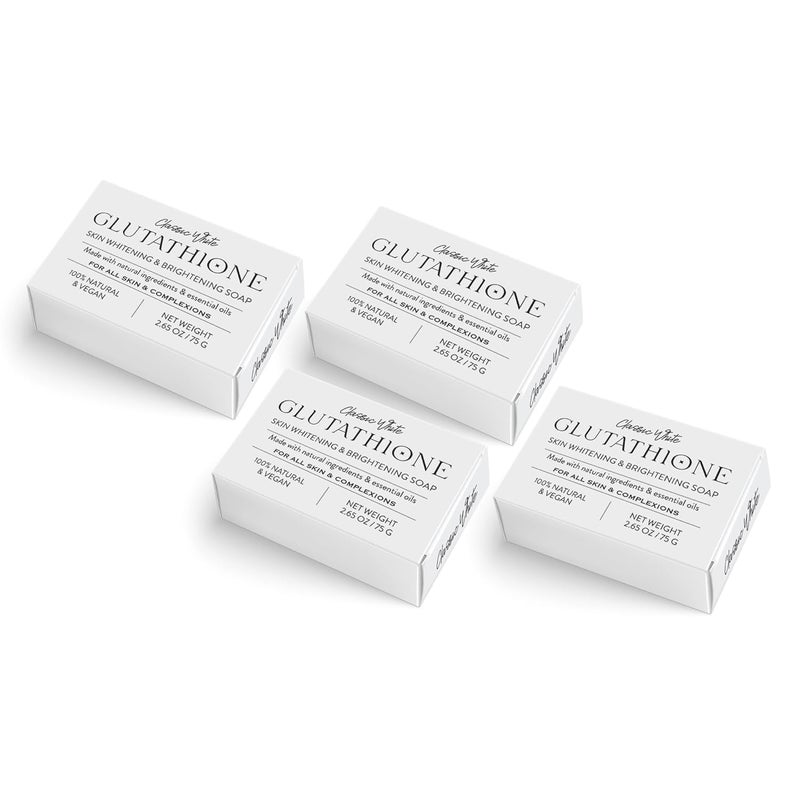 classicwhite صابون تبييض البشرة الكلاسيكي الأبيض مع الجلوتاثيون مصنوع من مكونات طبيعية وزيوت أساسية لجميع أنواع البشرة 75 جرام عبوة من 4 - Image 1