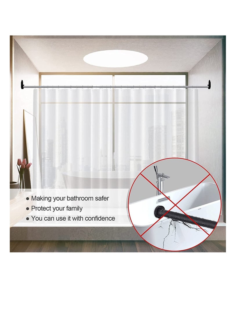 Generic Shower Curtain Rod Holder 2PCS Adhesive Shower Rod Wall Mount Holder for Wall Bathroom No Drilling Stick On Black Easy to Install and Persistent Viscous Shower Curtain Rod Not Included  - Image 5