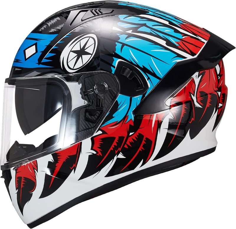 VCOROS X9 Full Face Motorcycle Helmet with Inner Sun Visor and Bluetooth Ready Speaker Pockets - Image 1